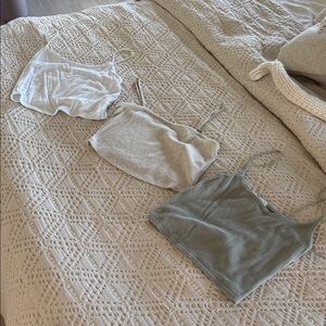 Zara (mixed lot) Women's Camisole Trio - White, Cream, Gray small